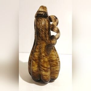 Elegant Brown Glass Decorative Pumpkin